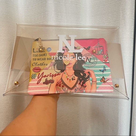NWT Nicole Lee Makeup bag, wristlet wallet, purse, cosmetics multicolored bag - Picture 4 of 12